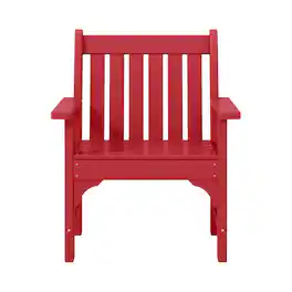 WestinTrends - Malibu Outdoor Patio HDPE Adirondack Dining Arm Chair - Red