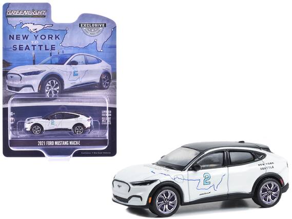 GREENLiGHT
collections
NEW YORK TO SEATTLE
EXCLUSIVE
LIMITED EDITION
DIE-CAST METAL
MODEL
2021 FORD MUSTANG MACH-E
Contains: 1 Die-Cast Vehicle
NEW YORK
SEATTLE
2