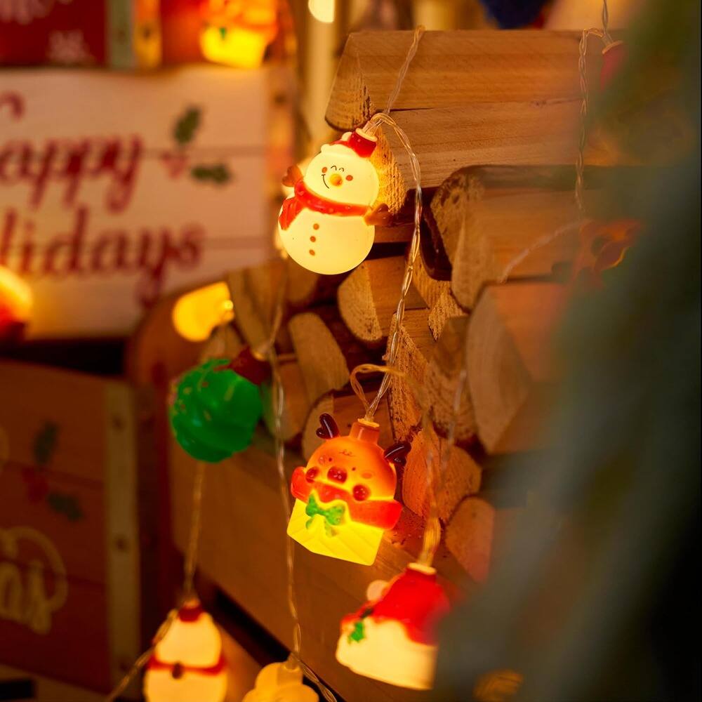 Back. MOSZAR LLC - 9.8ft 20-LED Christmas Fairy Lights, Battery Window Decor, 8 Modes.