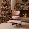 Front. Pinmoco - Pinmoco - Office Chair Ergonomic Cross-Legged Desk Chair with Height Adjustable Wheels Meditation Chair - Pink.