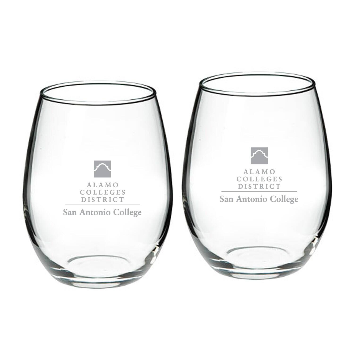 Jardine - SAC Armadillos Two-Piece 21oz. Stemless Wine Glass Set - Multicolor