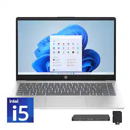 HP - 14" FHD Laptop,Intel i5-1334U,32GB DDR4,1TB SSD+160GB Dock Set,Intel Iris Xe Graphics,Copilot,Win 11 - Silver