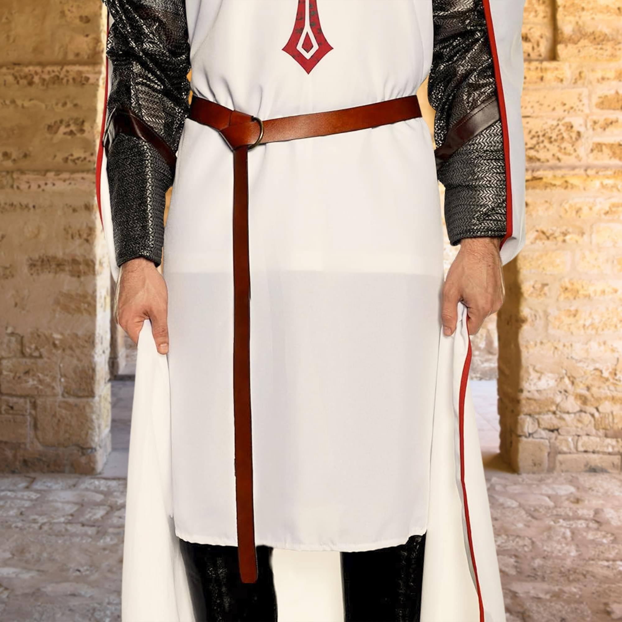 Alt View 2. Underwraps - Medieval Brown Faux Leather Belt Adult Costume Accessory - Brown.