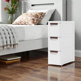 Hivvago - Drawer Storage Cabinet on Wheels for Tight Spaces - 3 Drawer - White
