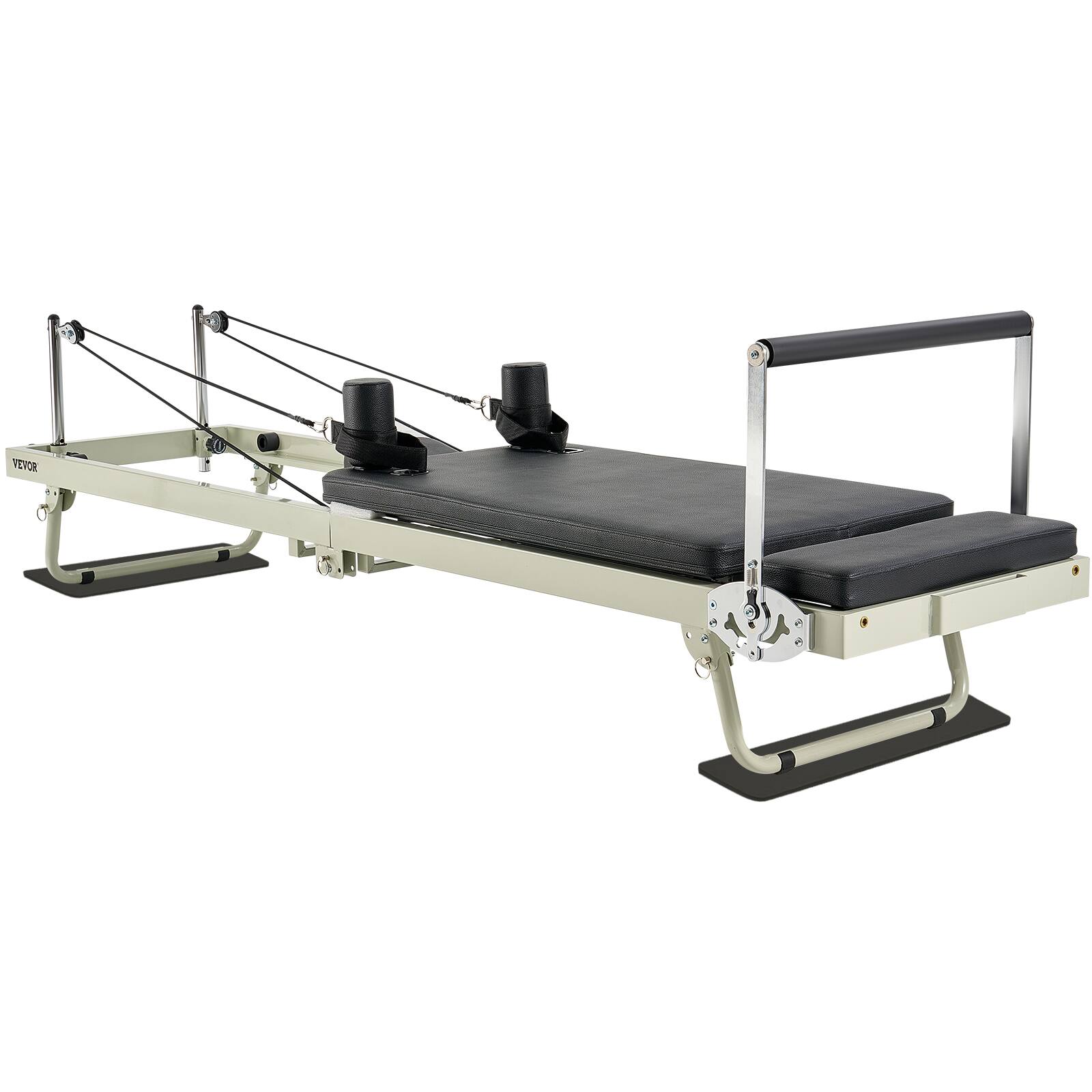 Alt View 5. VEVOR - Foldable Pilates Reformer, Pilates Workout Machine for Home Gym Studio Use, Pilates Bed with Dual Resistance - Gray/Black.