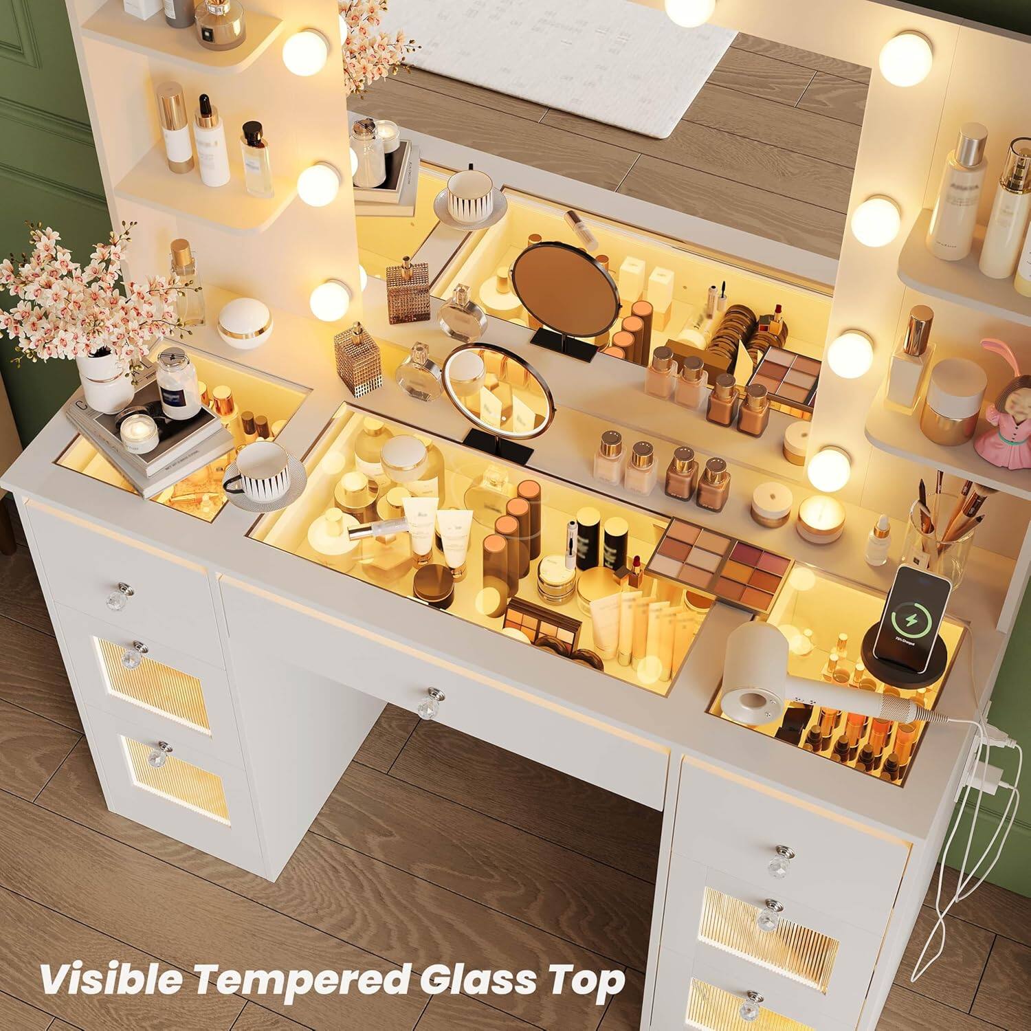 Visible Tempered Glass Top