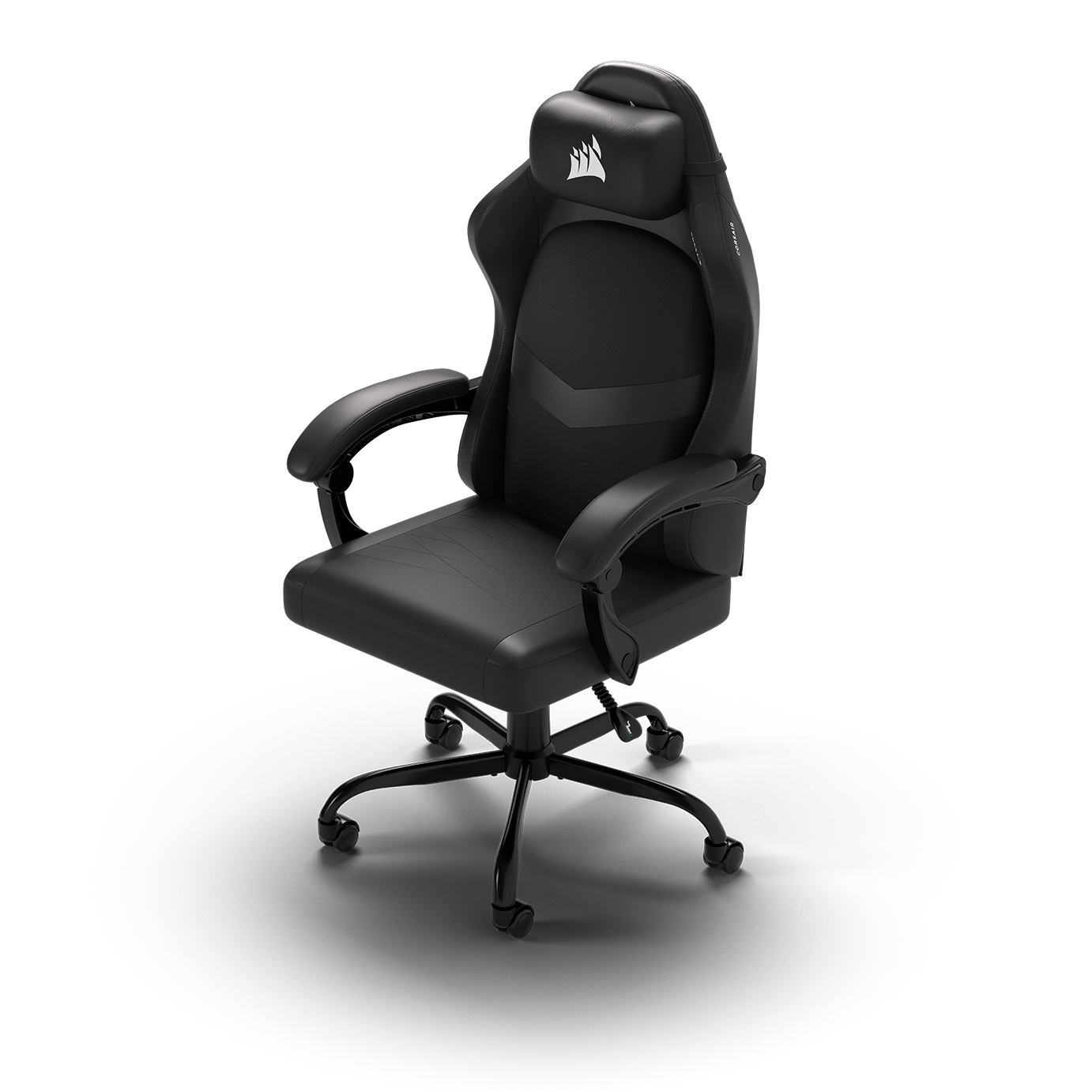 Alt View 2. CORSAIR - TC80 Fabric & Leatherette Gaming Chair – Comfortable wide seat, Detachable neck pillow, with Steel 5-star base - Blck.