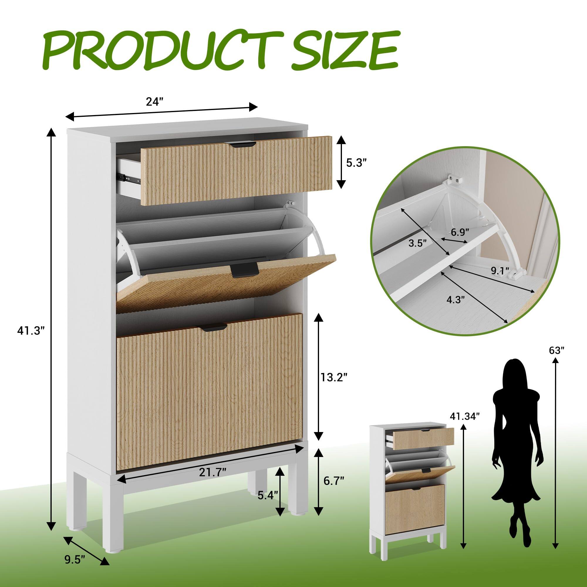 PRODUCT SIZE

- Width: 24"
- Depth: 5.3"
- Height: 41.3"
- Shelf Depth: 3.5"
- Shelf Height: 6.9"
- Shelf Height: 9.1"
- Shelf Height: 4.3"
- Drawer Height: 13.2"
- Drawer Height: 6.7"
- Drawer Height: 5.4"
- Drawer Height: 9.5"
- Drawer Height: 21.7"
- Drawer Height: 41.34"
- Drawer Height: 63"