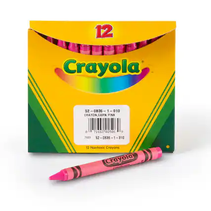 12 Crayola -M 52-0836-1-010 52 | 0836 - I 010 CRAYON, CARN PINK 71662 2506 9 7923 52-0836-1-310 1 310 12 Nontoxic Crayons Crayola Crayola.com