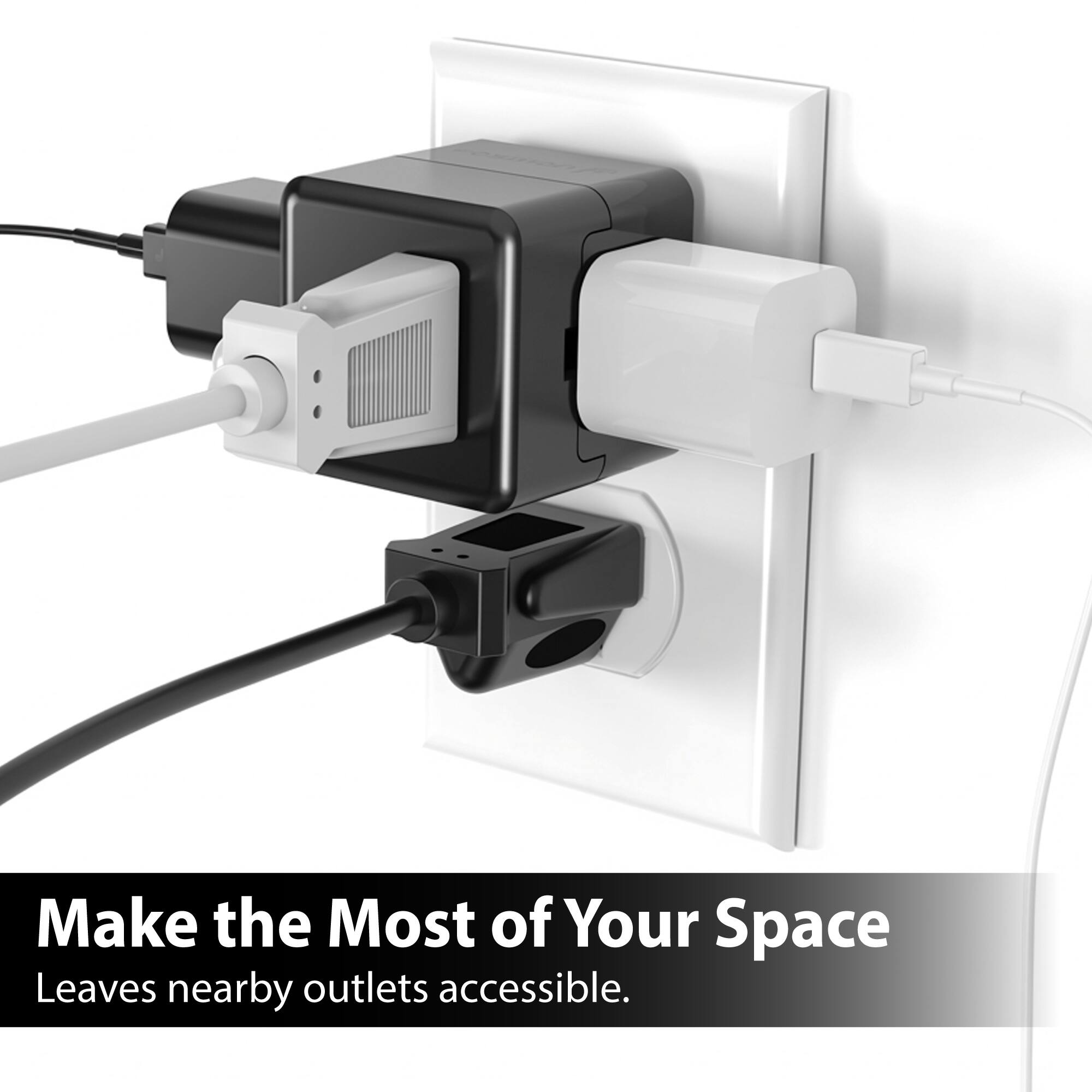 Make the Most of Your Space  
Leaves nearby outlets accessible.