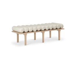 Meridian Furniture - Landon Cream Vegan Leather Bench - Beige