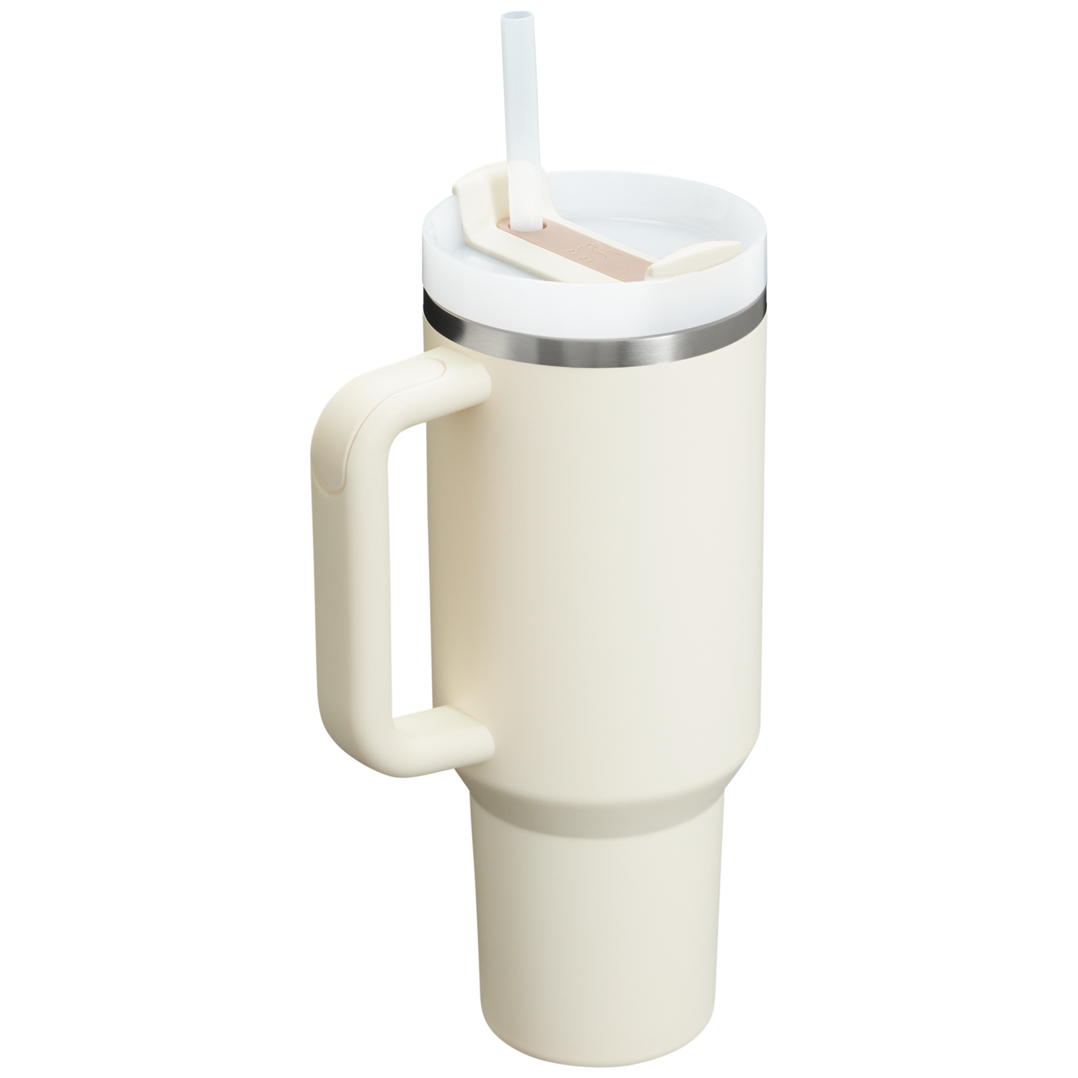 Angle. Stanley - Stanley Quencher H2.0 Tumbler with Handle & Straw 40 oz | Cream - Cream.