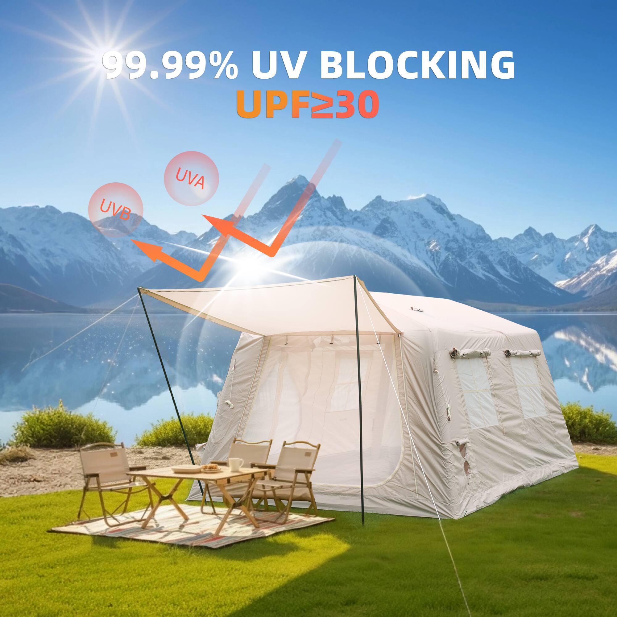 99.99% UV BLOCKING  
UPF ≥30  
UVB  
UVA