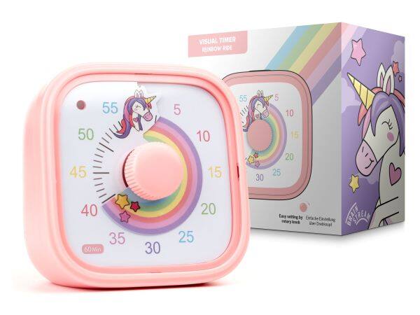 55 5 VISUAL TIMER RAINBOW VIDE 55 5 10 M 50 10 15 45 15 30 20 25 40 35 60 Min 30 20 25 Easy setting rotary knob by Extache Eestelkung BRAIN BREAK