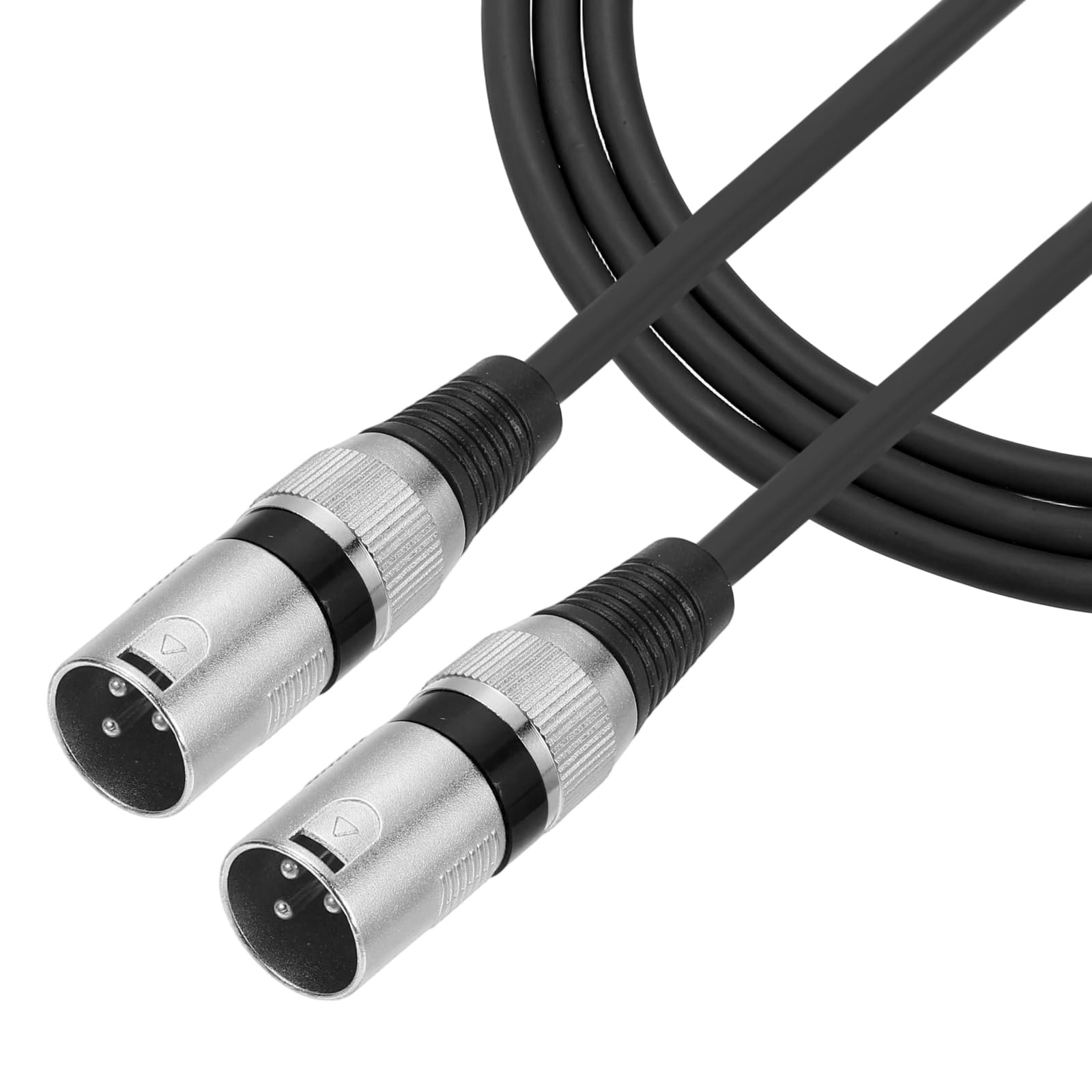 Unique Bargains - 3-Pin XLR Male to Male Microphone Cable with XLR Audio Professional Adapter for Stage Studio PA Systems - Black