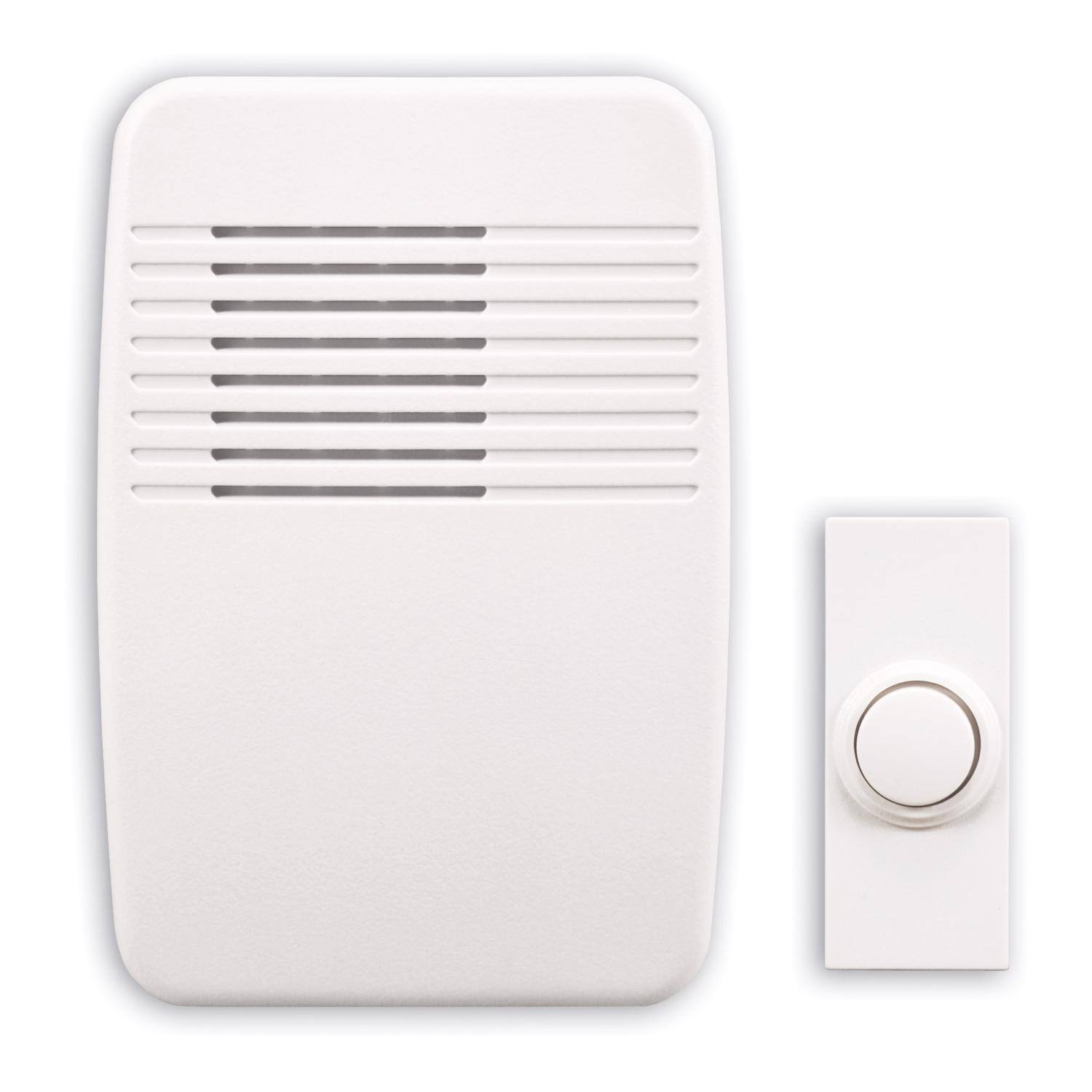 Front. HEATH ZENITH - Heath Zenith White Plastic Wireless Door Chime Kit.