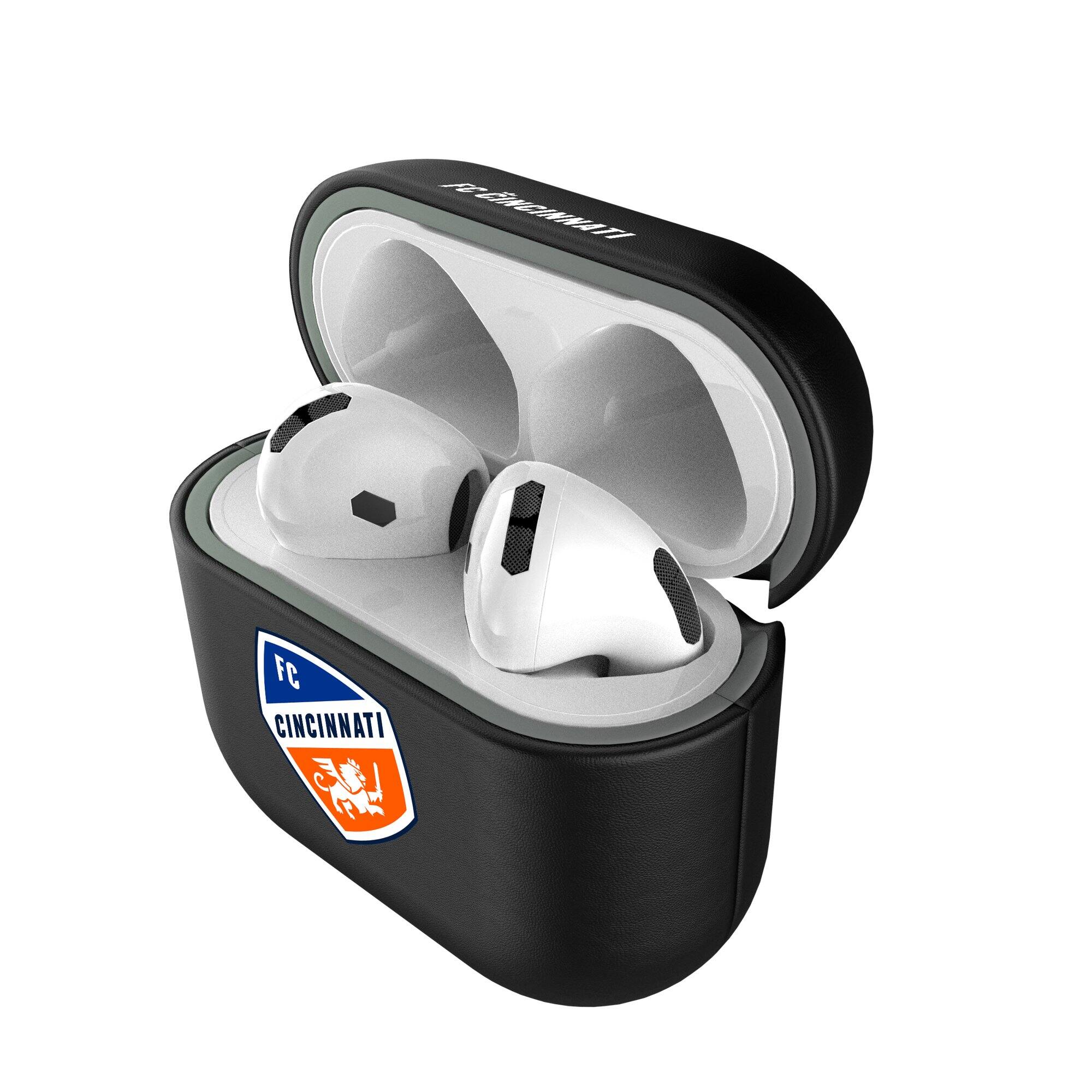 Alt View 3. Keyscaper - FC Cincinnati FC Cincinnati Insignia AirPods 4th Generation Case Cover - No Size - Black.
