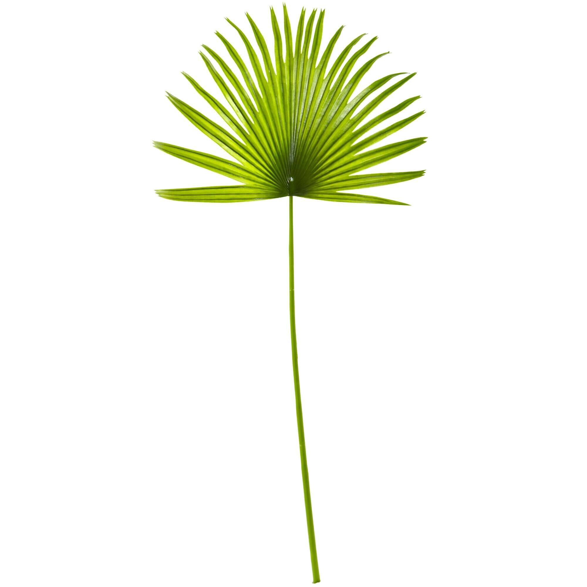 Front. BreeBe - 33'' Fan Palm Artificial Plant (Set of 6) - Green.