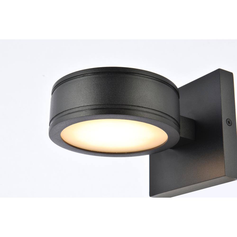 Alt View 3. Living District - Raine Integrated LED wall sconce in black - Black.