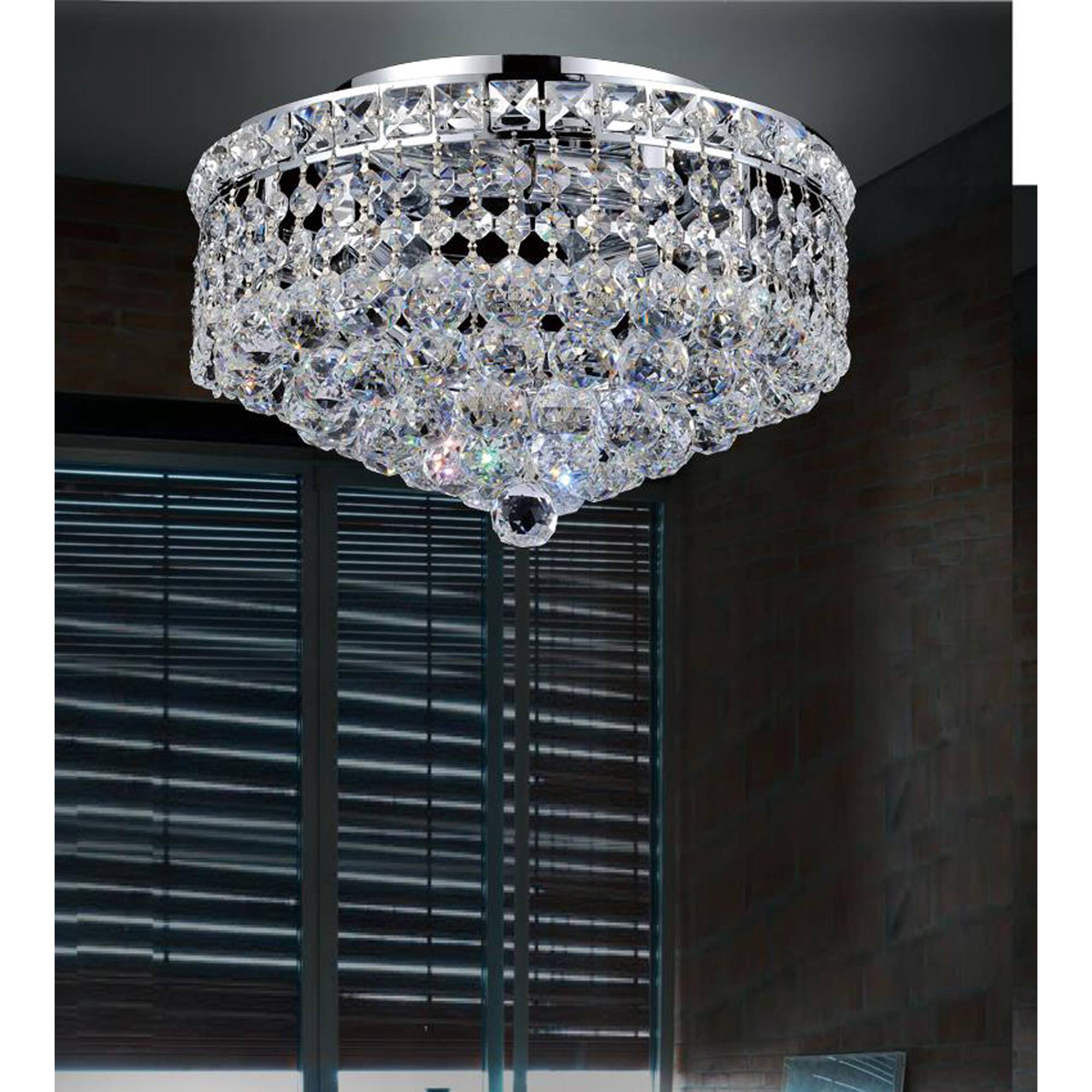 Back. CWI Lighting - Luminous 3 Light Flush Mount With Chrome Finish - Chrome.