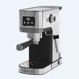 Plum Chef - Semi-Automatic Espresso Machine 20 Bar 1350W Cappuccino Maker with Steam Wand ESE Pod Compatible 1.5L - Silver