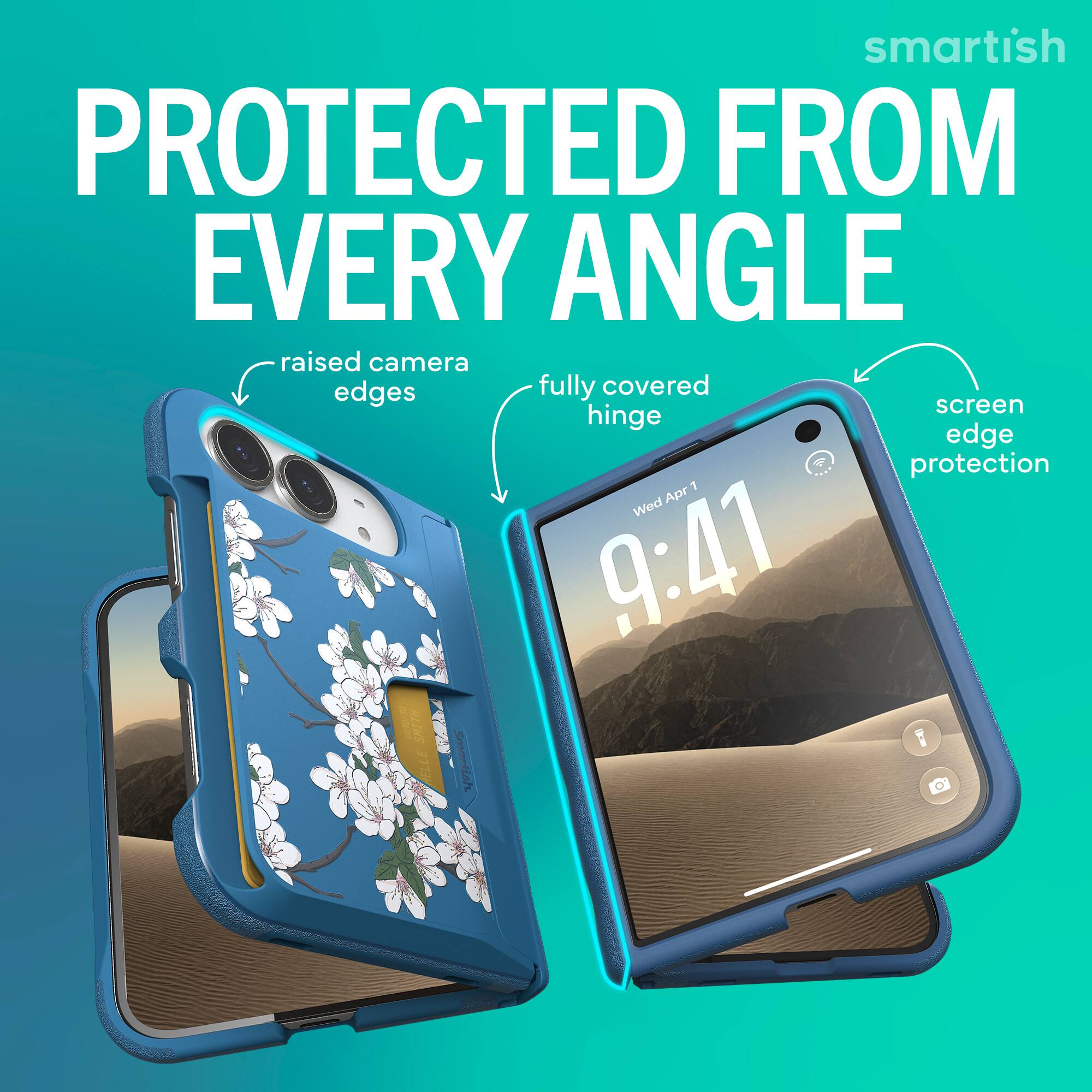 smartish PROTECTED FROM EVERY ANGLE raised camera edges fully covered screen hinge edge protection 1 Wed Apr 9:41 10/10/10 SMITH 1 HELLE Smartloh 0