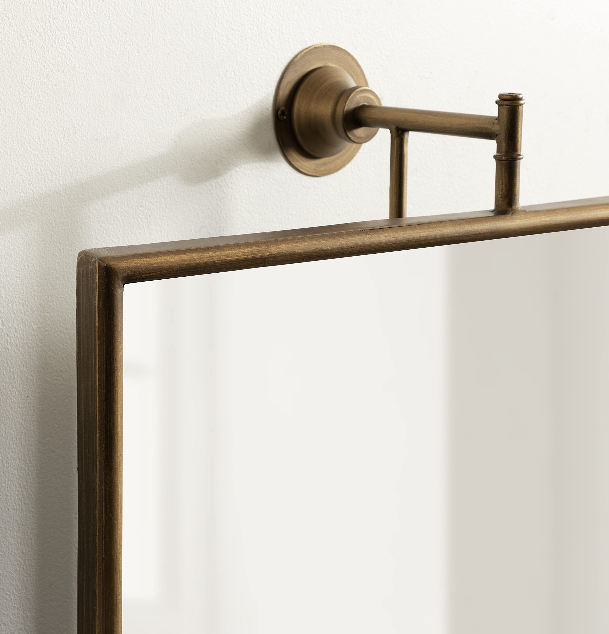 Alt View 2. HM 1810 - Darbridge Traditional Rectangle Pivot Mirror Antique Vintage Adjustable Rectangular Bathroom Wall Mirror Fo - Silver 30.3"L x 20"W.