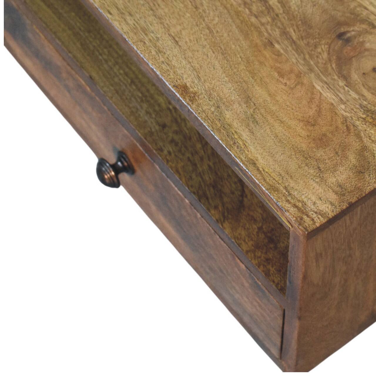 Alt View 2. Artisan Furniture - Amber Open Media Unit, 2 Drawers, 1 Open Shelf, Brown - Brown.