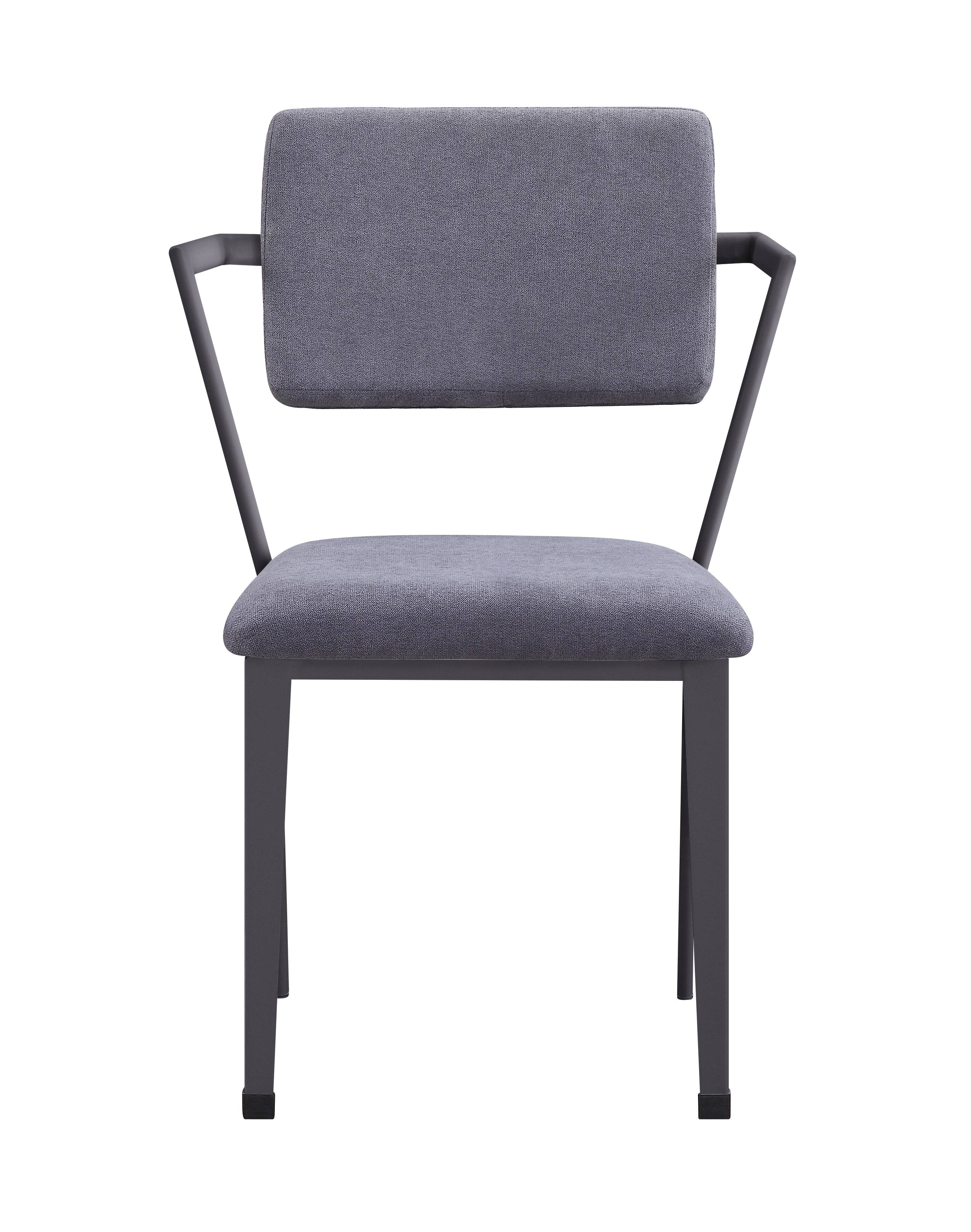 Alt View 2. Manhattan Lane - Metal Chair with Fabric Upholstered Seat and Back - Gray.