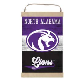 Jardine - North Alabama Lions Reversible Retro Logo Banner Sign - Purple