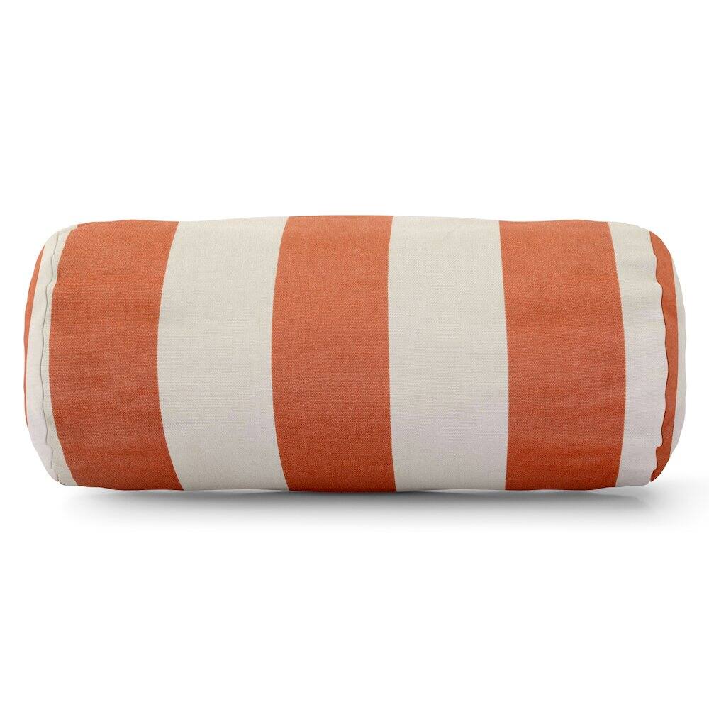 Front. Majestic Home - Bolster Pillow Vertical Stripe Burnt Orange - Orange.
