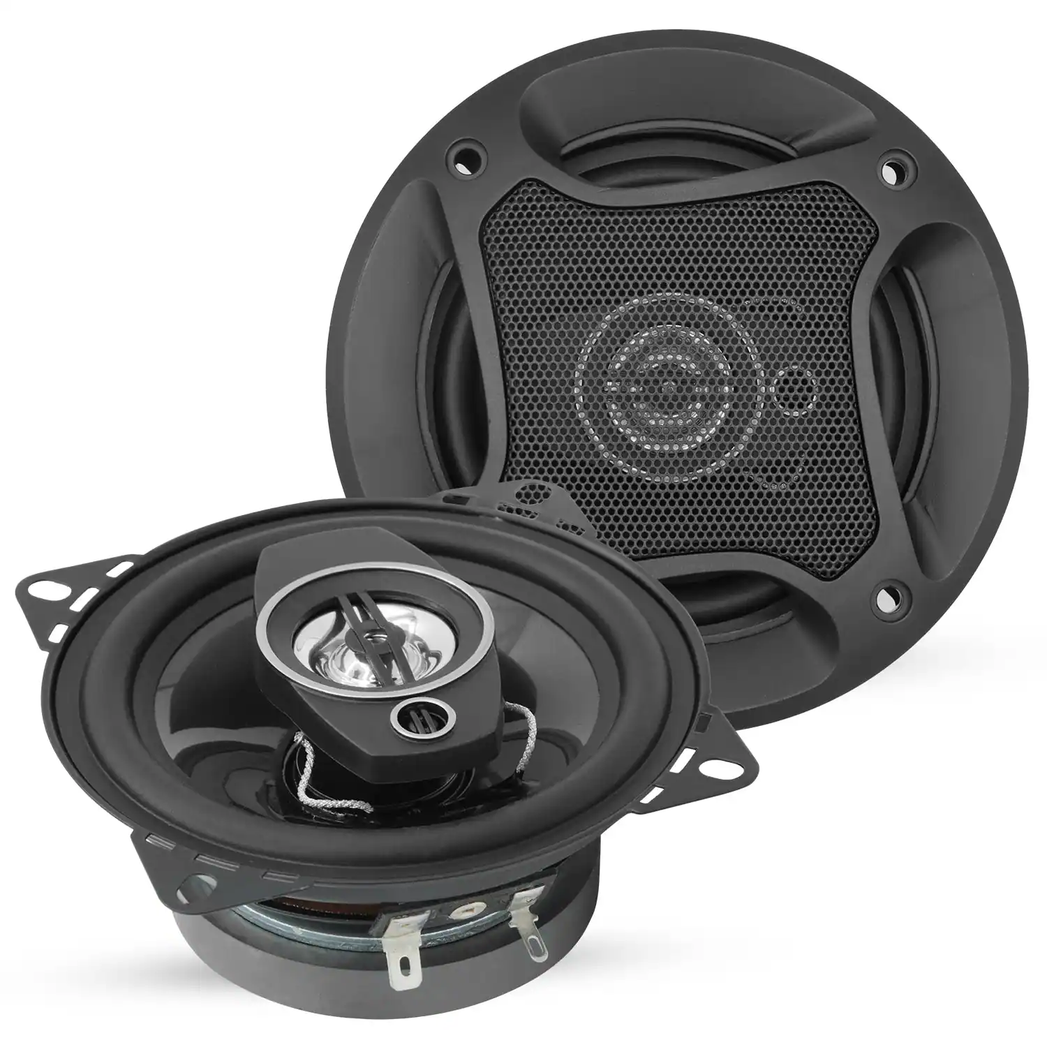 5 CORE - 5Core 4” Car Speaker Pair 250W 4Ohm 2 Way Coaxial Speaker Audio w Super Tweeter Fit for Vehicle - Black