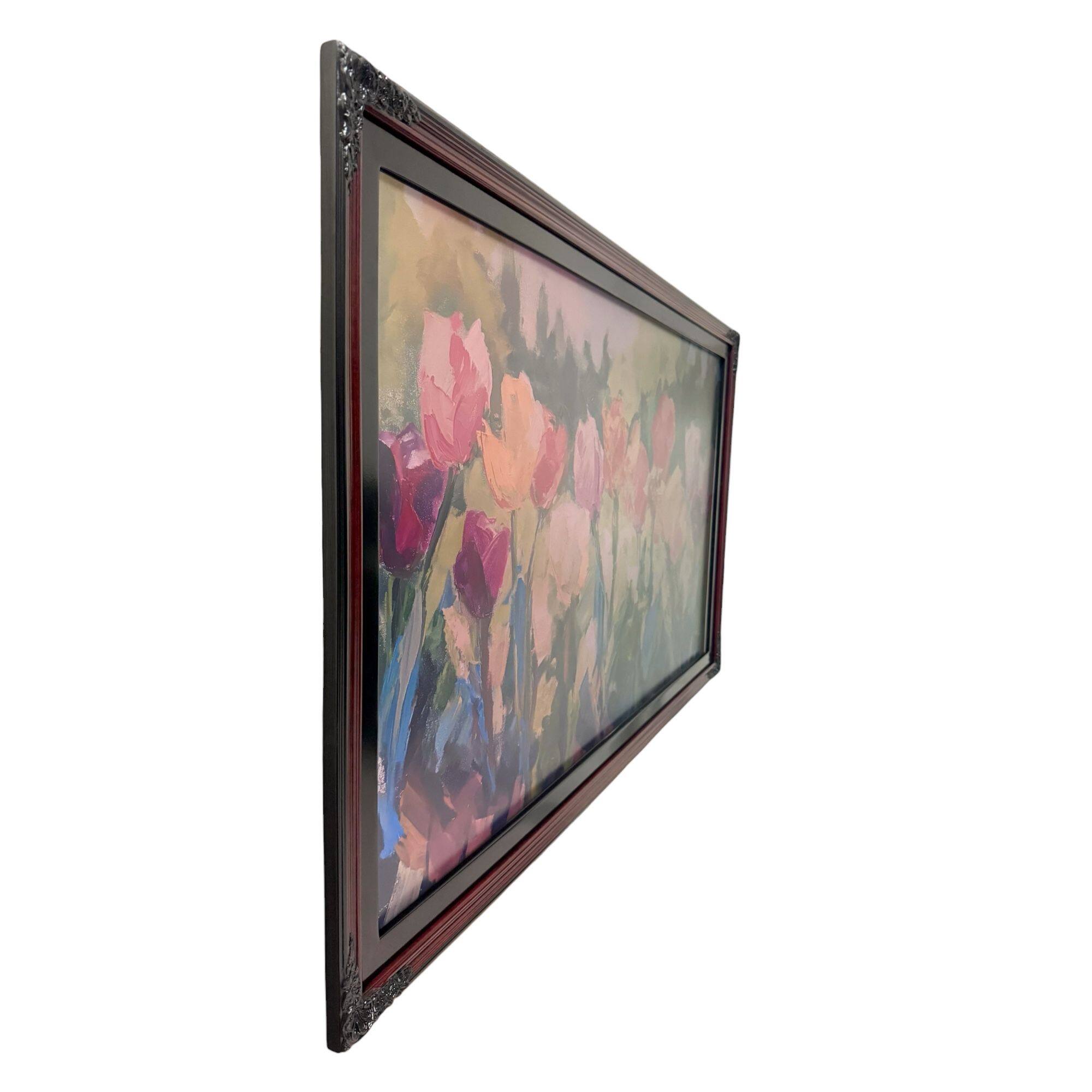 Angle. LAREDO FRAME FACTORY - 55 inch Handmade Ornate wood For TCL A300W NXTVISION Tv - BLACK CHERRY.