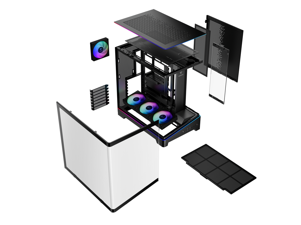 Alt View 10. GAMDIAS - Gamdias ATLAS P6 CG Black ABS / SPCC / Tempered Glass ATX Mid Tower Computer Case - Black.