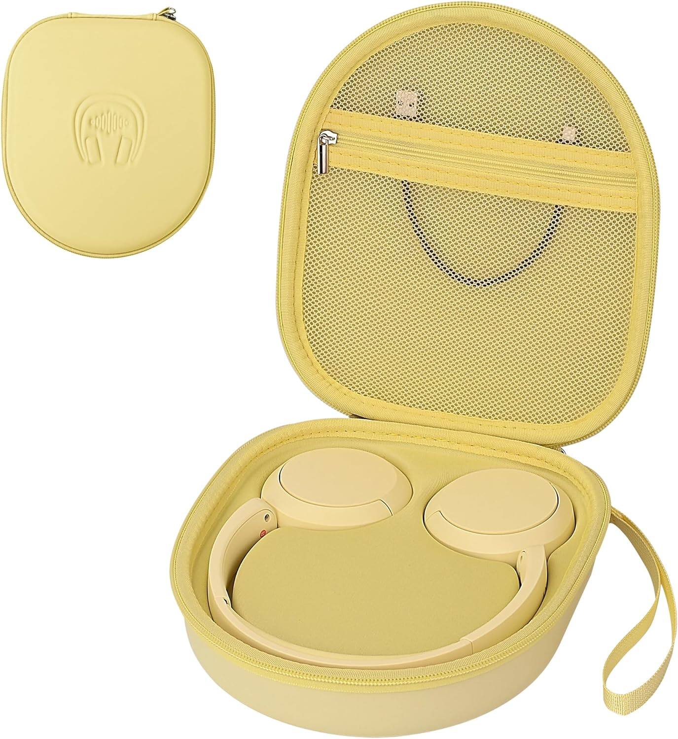 Front. ACJPR - Hard Headphone Case for Sony WH-CH520 – EVA, Protective, Yellow.