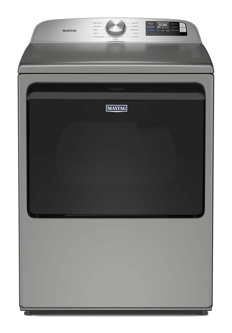 Maytag - 7.4 Cu. Ft. Smart Electric Dryer with Extra Power and Advanced Moisture Sensing - Classic SIlver
