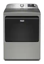 Maytag - 7.4 Cu. Ft. Smart Electric Dryer with Extra Power and Advanced Moisture Sensing - Classic SIlver - Front_Zoom