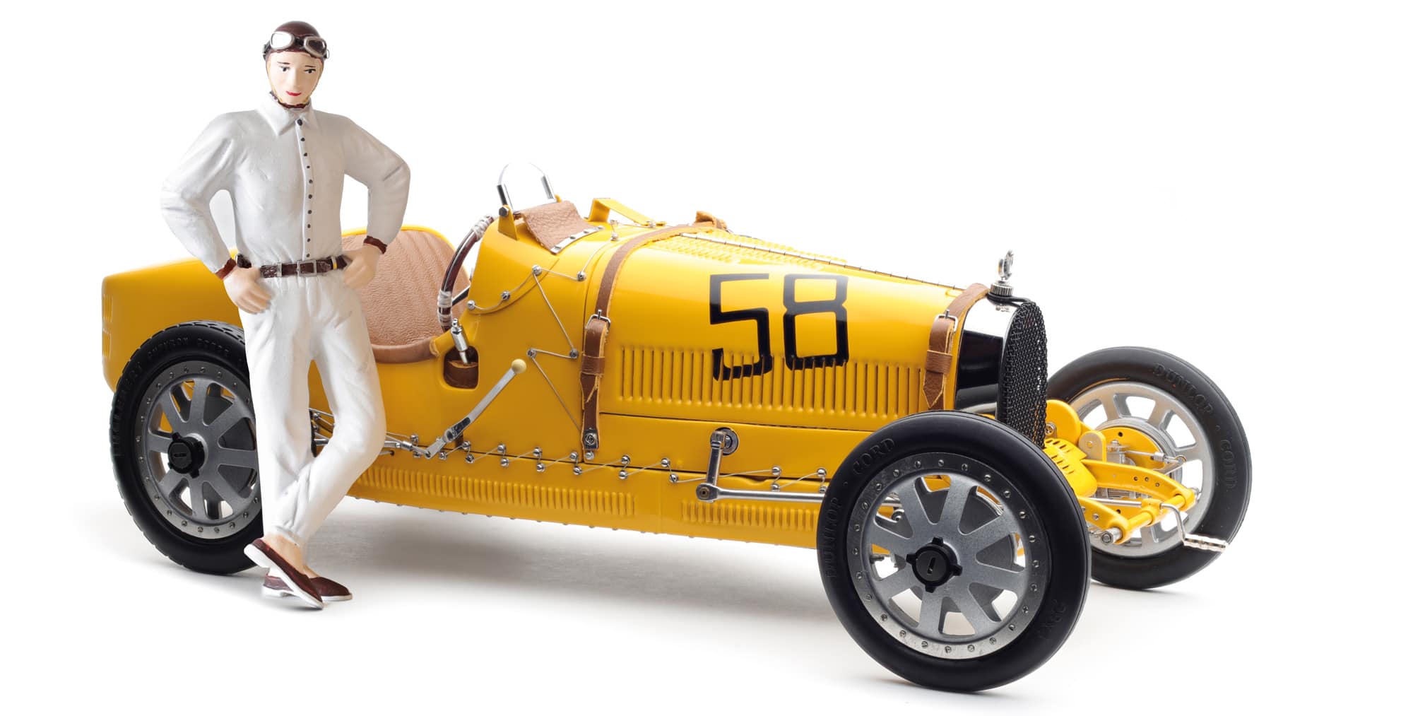 Bugatti T35 #58 Grand Prix Yellow Livery w/a Female Racer Figurine Ltd Ed to 600 pcs Worldwide 1/18 Diecast Model by CMC price history on PriceWatchPro