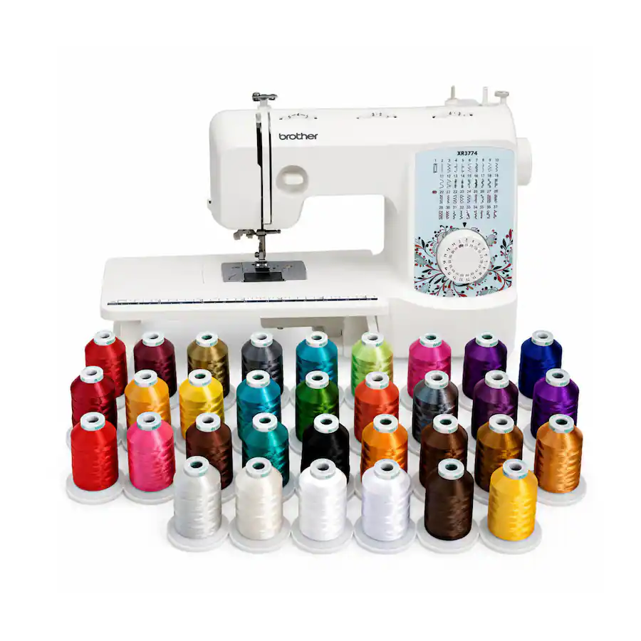 Bundle Stitching Machine Brother XR3774 Wide Table Sewing and Quilting Machine Bundle with ...