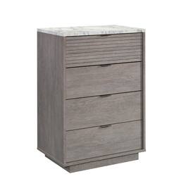 Forest'nSky - Wood 4 drawer 29.84 in. Wide Chest of Drawers with Sturdy Frame for Living Room - Brown