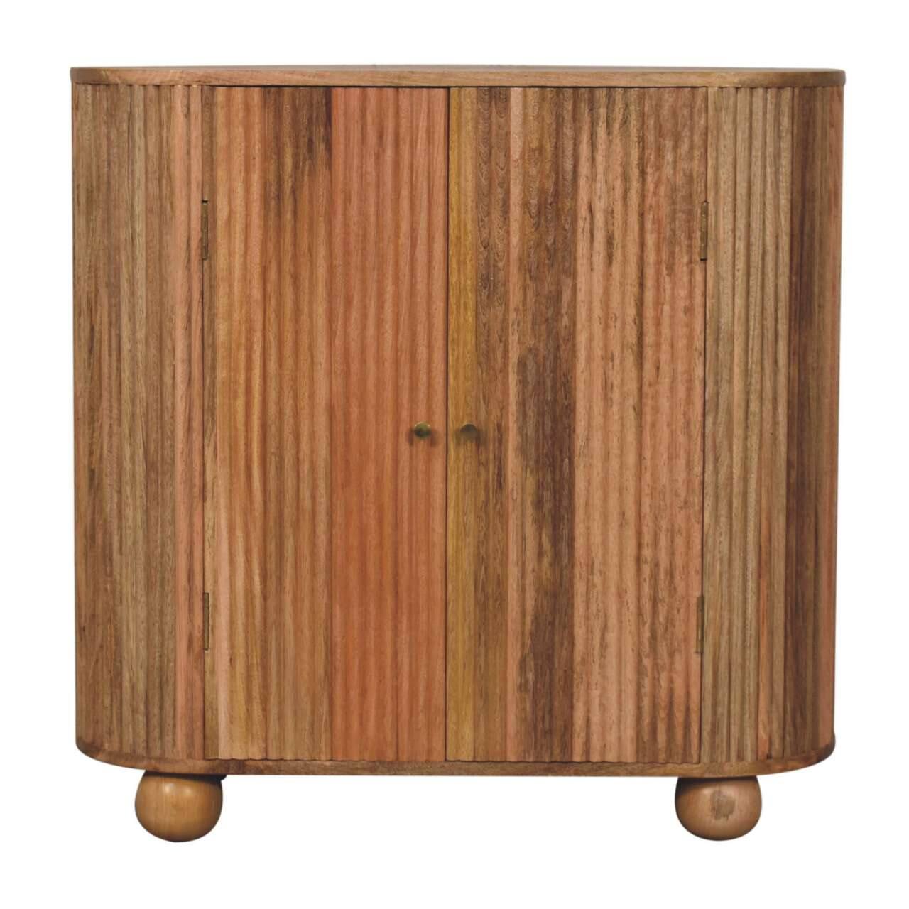 Front. Artisan Furniture - Artisan Furniture Solid Wood Soba Ball Cabinet, Brown - Brown.