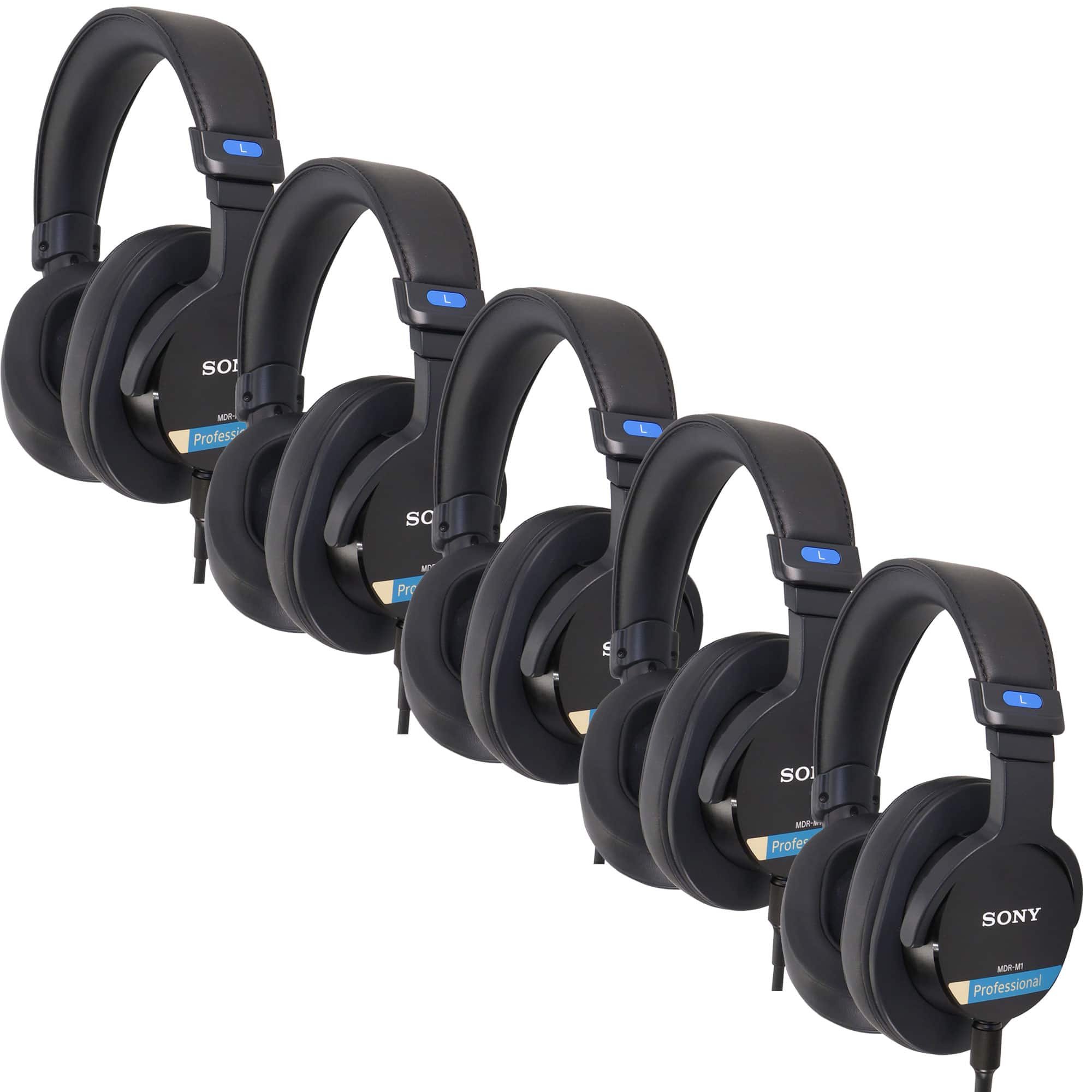 5x Sony MDR-M1 Closed-Back Over-Ear Reference Monitor Headphones - Black