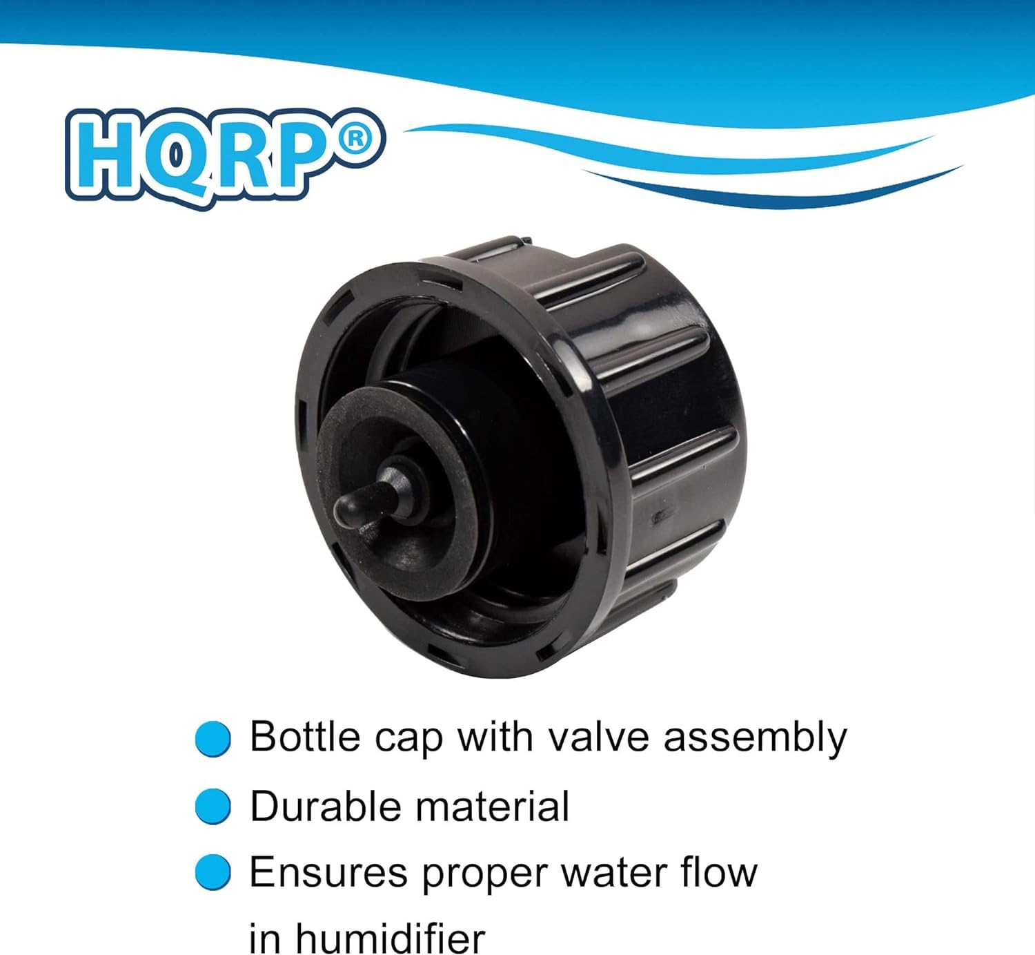 HQRP Bottle cap with valve assembly  
Durable material  
Ensures proper water flow in humidifier