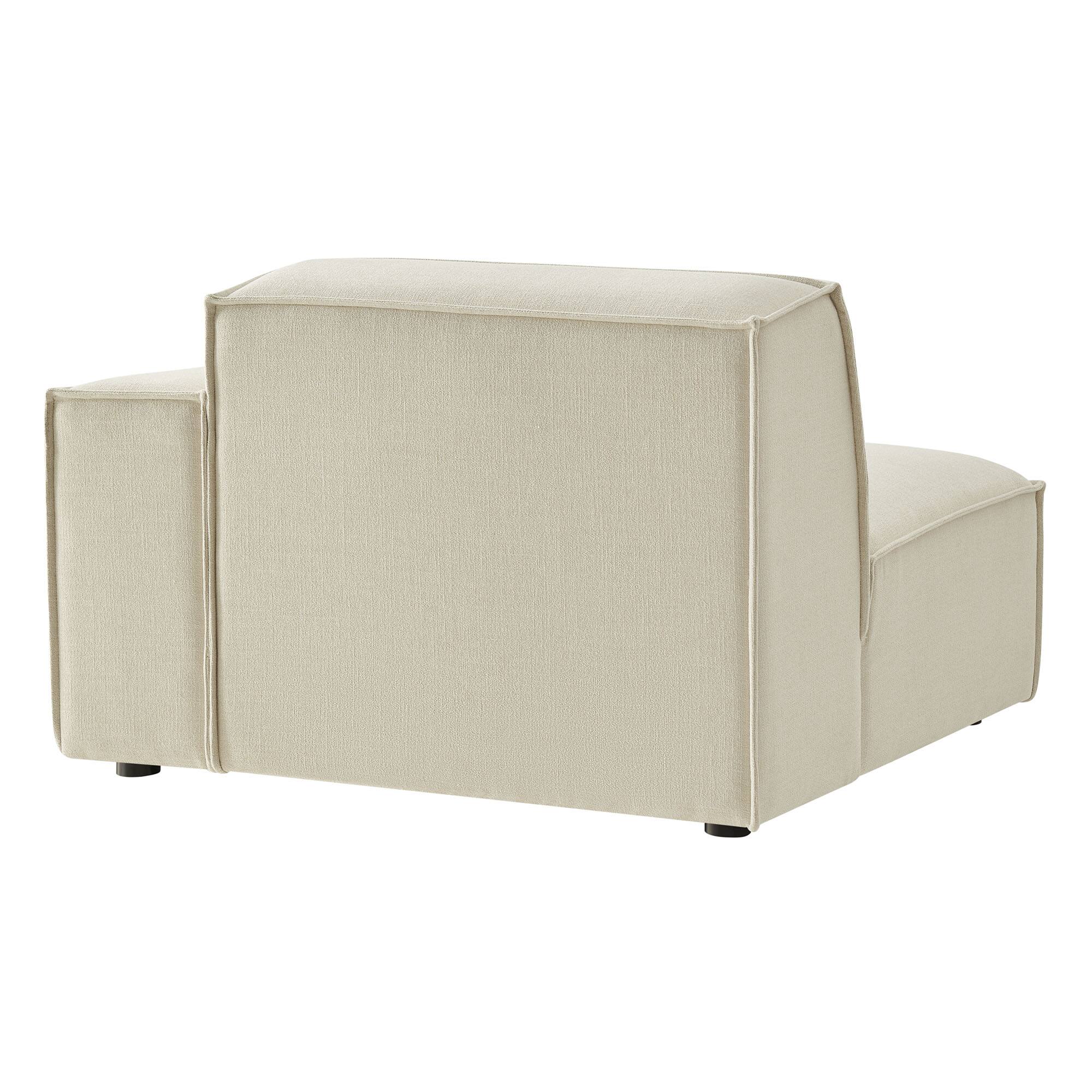 Alt View 5. Modway - Restore Performance Fabric Upholstered Right-Facing Modular Lounge Chair by Modway - Ecru.