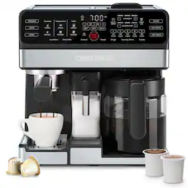 Chefman - OmniBrew Coffee Station, Coffee Maker Espresso Machine Combo, Automatic Milk Frother – - Black