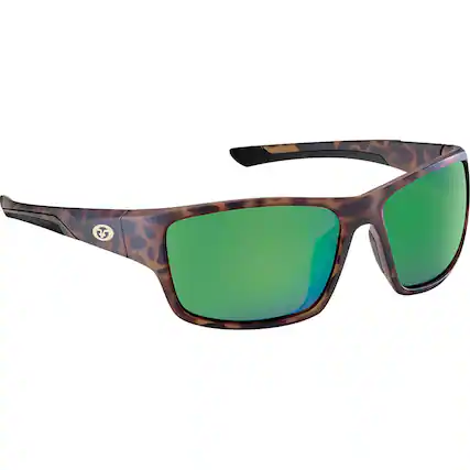 Front. Flying Fisherman - Flying Fisherman Sand Bank Sunglasses - Matte Tortoise/Amber Green Mirror - Matte Tortoise/Amber Green Mirror.