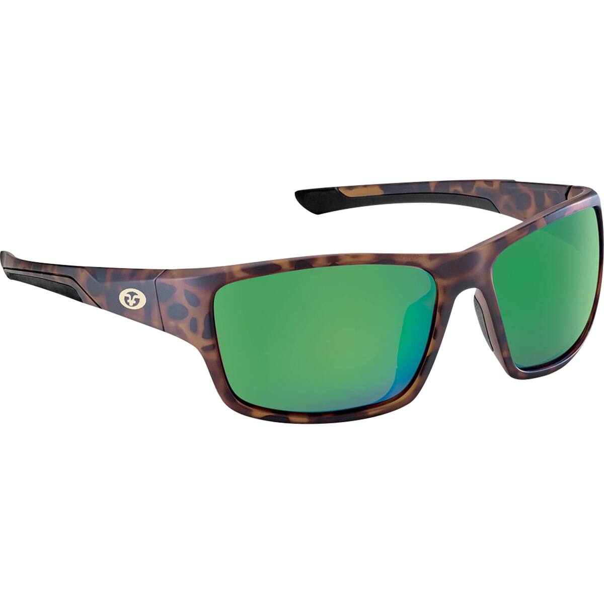 Front. Flying Fisherman - Flying Fisherman Sand Bank Sunglasses - Matte Tortoise/Amber Green Mirror - Matte Tortoise/Amber Green Mirror.