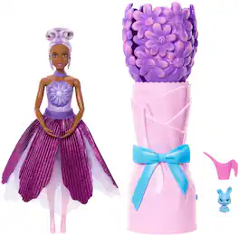 Mattel - Barbie Petal Pop Doll & Bunny, Purple - COLLECTIBLES - Multicolor