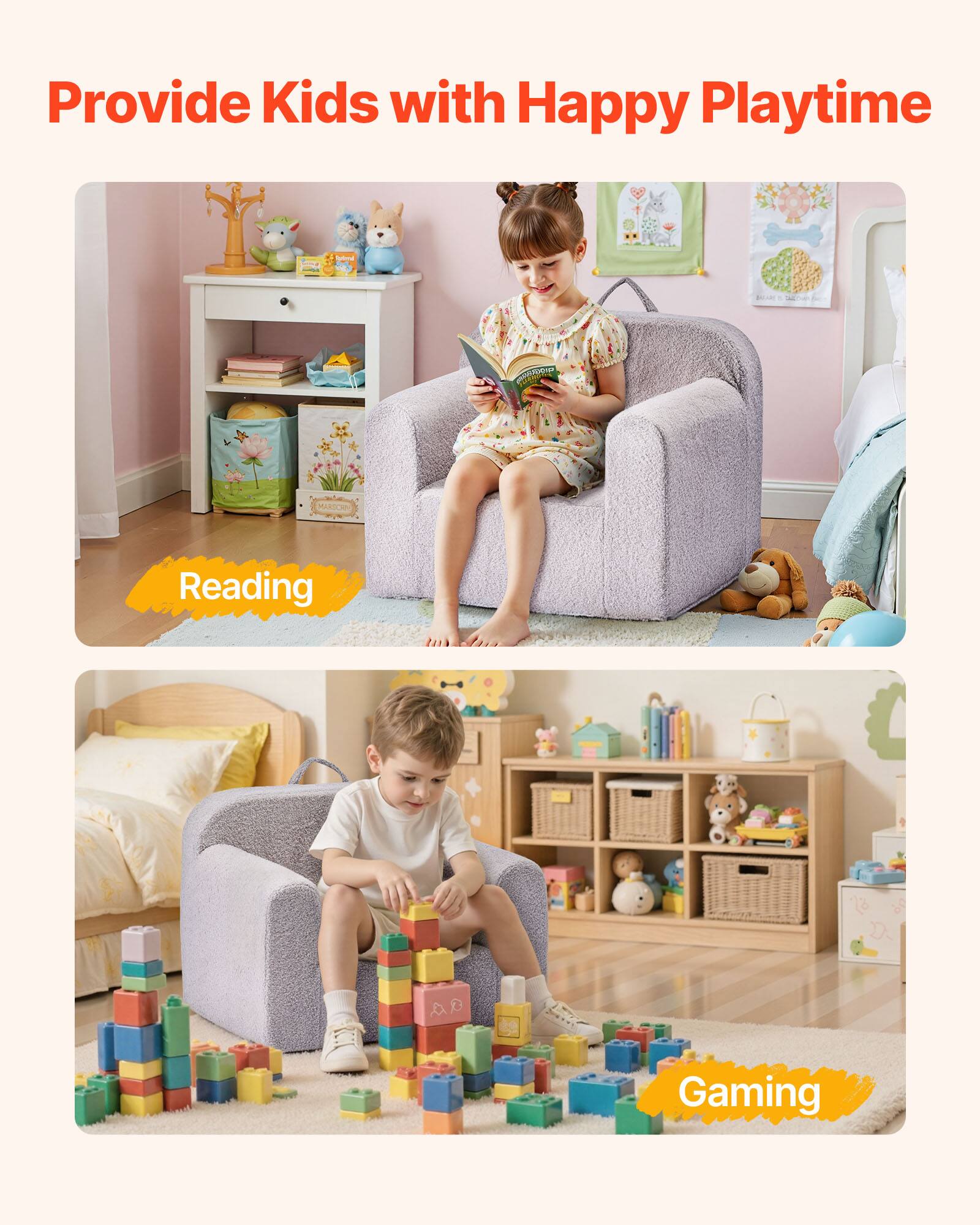 Provide Kids with Happy Playtime

- Reading
- Gaming