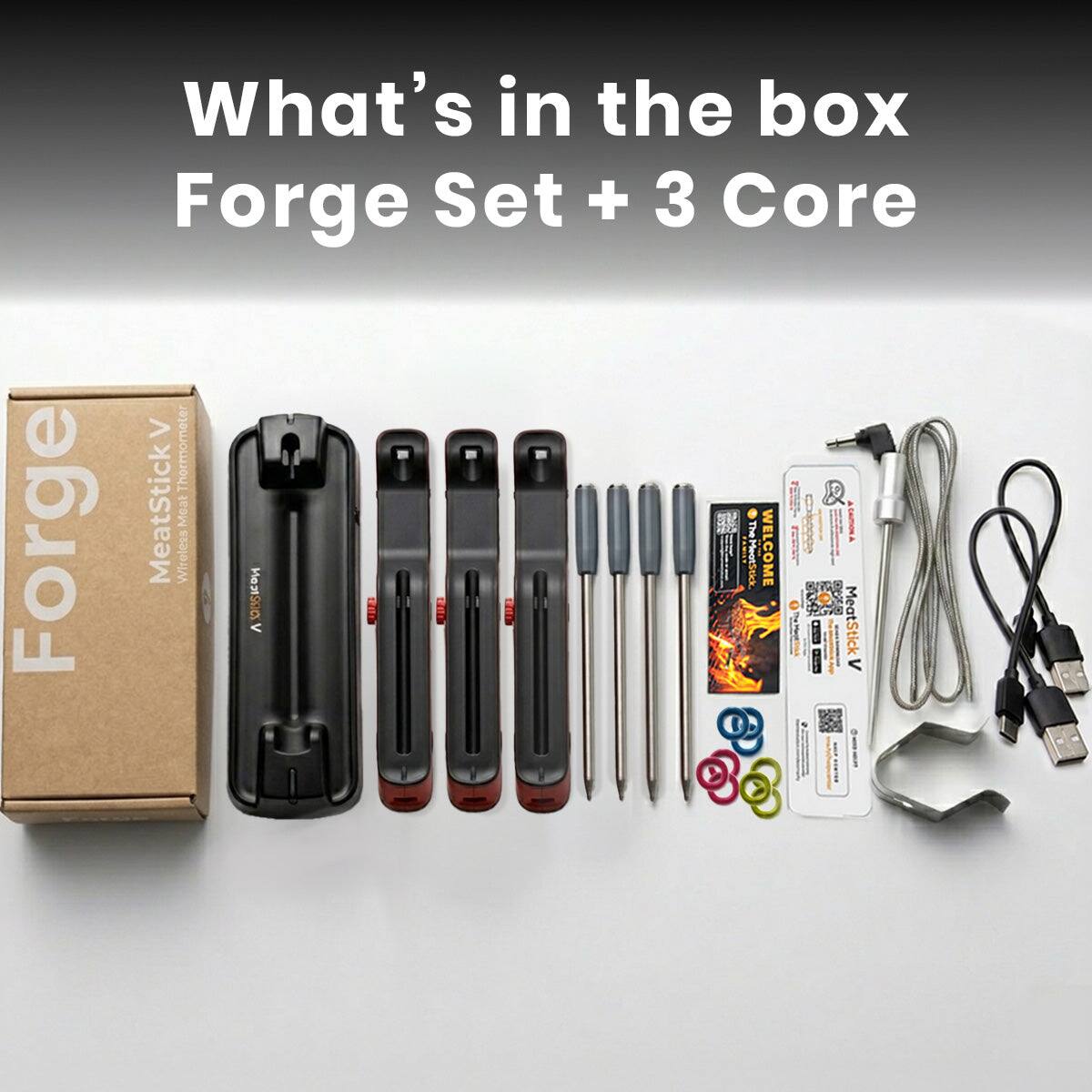 What's in the box Forge Set + 3 Core

Thermometer

MeatStick

Welcome